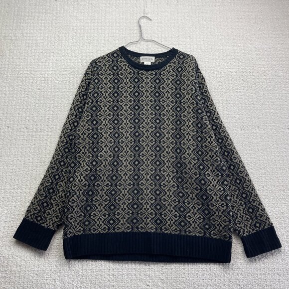 Vintage 90s Pierre Cardin Knit Sweater Mens M Psychedelic Geometric AOP Black - Picture 1 of 10